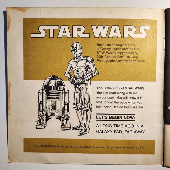 Star Wars 24 Page Read Along Book w/ Vinyl Record 33 1/3 RPM #450 1979 Episode 4 - Picture 2 of 7